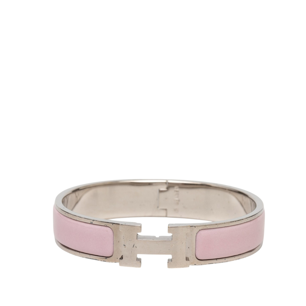 Pre-Loved Hermes Narrow Enamel Clic H Bracelet PM
